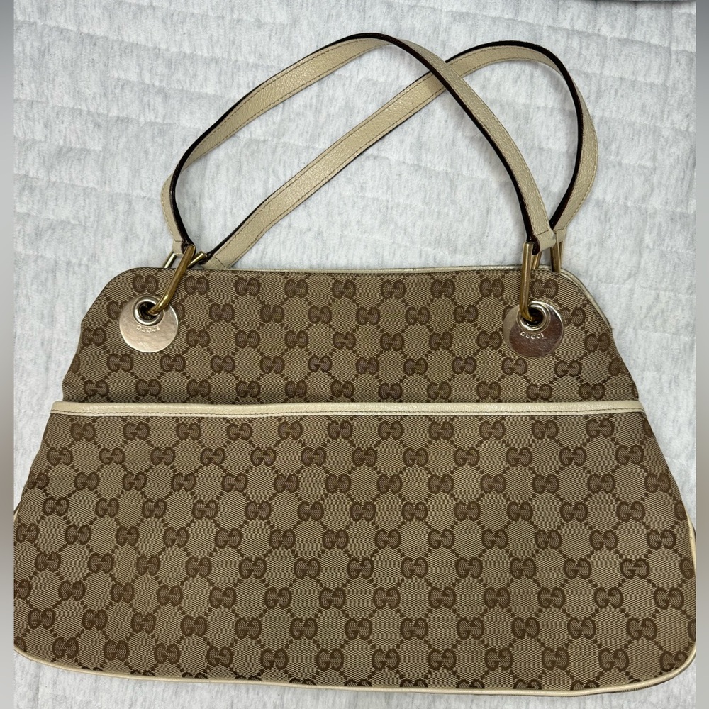 AUTHENTIC Pre-Owned Gucci Eclipse Tote Bag GG Canvas Ivory